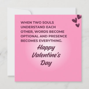 Seelenvolle Präsenz Zitat Frohen Valentinstag Gruß Feiertagskarte