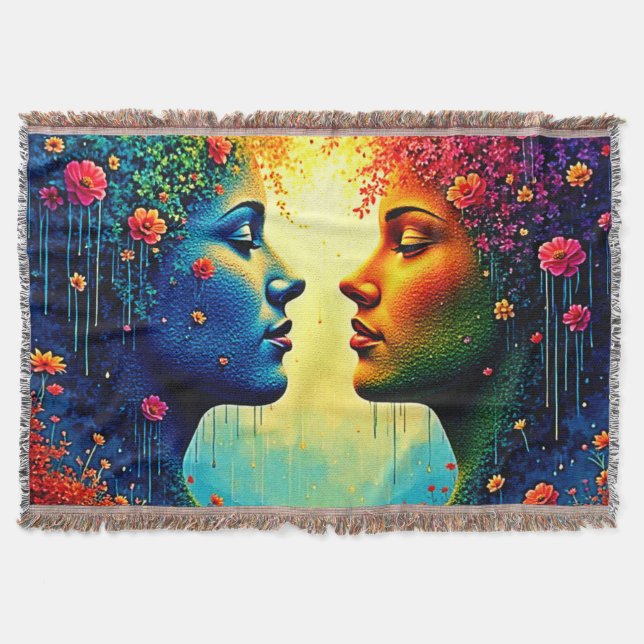 Seelenvolle Regenbogen-Verbindungsdesign Decke (Vorderseite)