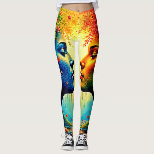 Seelenvolle Regenbogen-Verbindungsdesign Leggings