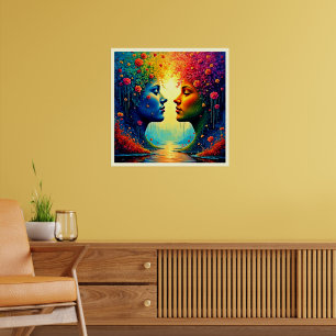 Seelenvolle Regenbogen-Verbindungsdesign Poster
