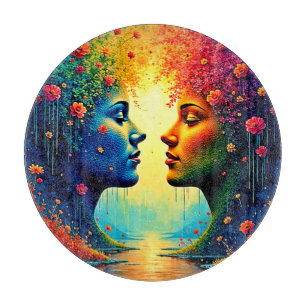 Seelenvolle Regenbogen-Verbindungsdesign Schneidebrett