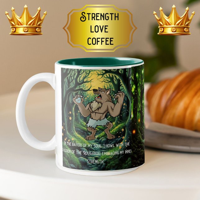 Seelenvolle Rougarou Inspirationskraft Zweifarbige Tasse (Von Creator hochgeladen)