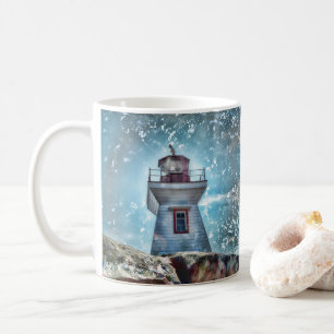 Seeleuchtturm-Türkis-Blau-Foto-Kunst Kaffeetasse