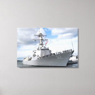 Seeleute bemannen die Schienen Leinwanddruck