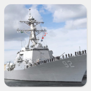 Seeleute bemannen die Schienen Quadratischer Aufkleber