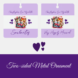 Seeleute niedliche Katzen glücklich verheiratet li Ornament Aus Metall