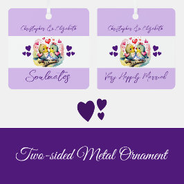 Seeleute niedliche Vögel glücklich verheiratet lil Ornament Aus Metall