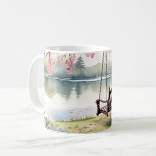 Seeliger Schaukelstuhl im romantischen Wasserfarbg Kaffeetasse