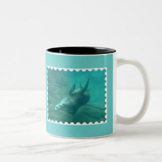 Seelöwe-Aqua-Tasse Zweifarbige Tasse