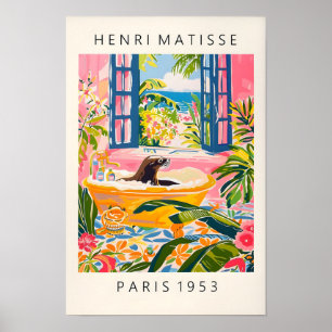 Seelöwe im Badewanne Lustiges Poster, Matisse Kuns Poster