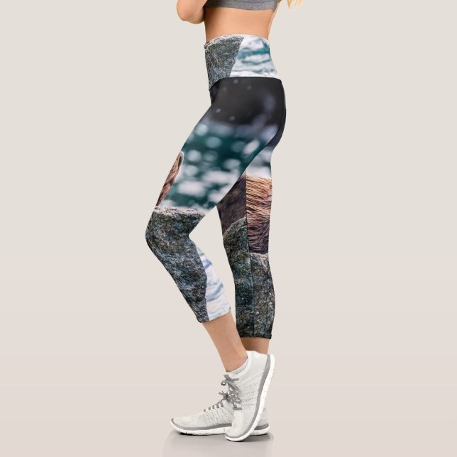Seelöwe in der Auferstehungsbucht, Alaska Capri Leggings (Links)