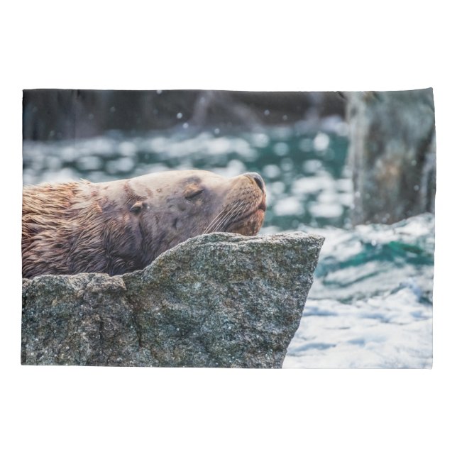 Seelöwe in der Auferstehungsbucht, Alaska Kissenbezug (Rückseite)