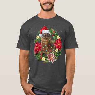 Seelöwe mit Weihnachtslichtmatte T-Shirt