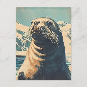 Seelöwe vintage postkarte