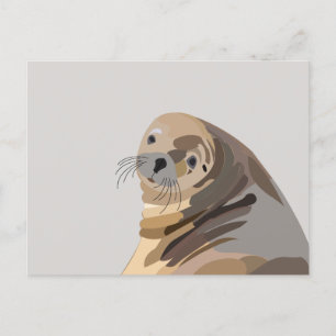 Seelöwen Tier Kunst Postkarte
