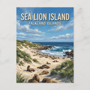 Seelöweninsel Falklandinseln Postkarte