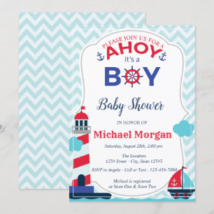 Seemann, Ahoi! Es ist ein JUNGE Baby Shower Einladung