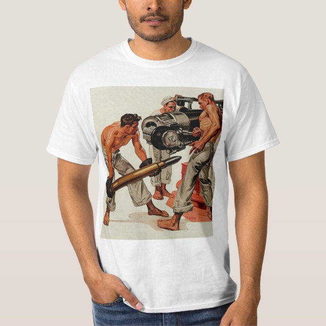 Seemann-große Stücke, die das große Gewehr laden T-Shirt (Vorderseite)