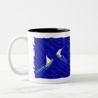 Seemann ins Herz Zweifarbige Tasse