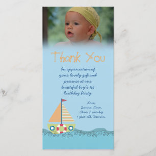 Seemann-Junge danken Ihnen für die Dankeskarte