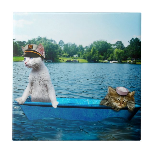 Seemann-Katzen Fliese (Vorderseite)