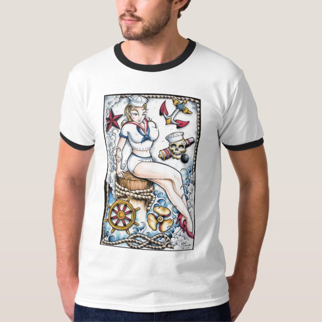 Seemann-Mädchen T-Shirt (Vorderseite)