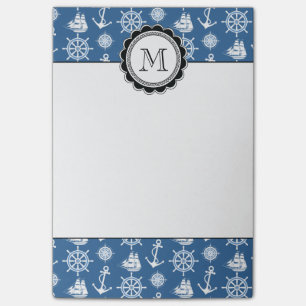 Seemann Schiffs-Kapitän-Nautischblaues und weiße Post-it Klebezettel