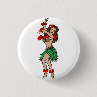 Seemann-Tätowierung - hawaiischer Hula Tänzer - Button