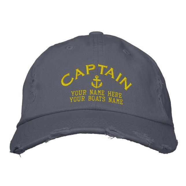 Seemannboot captains Segeln Bestickte Baseballkappe (Vorderseite)