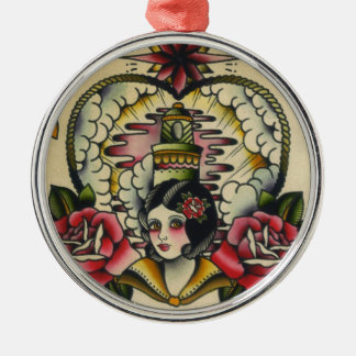 Seemannmädchen 1 ornament aus metall