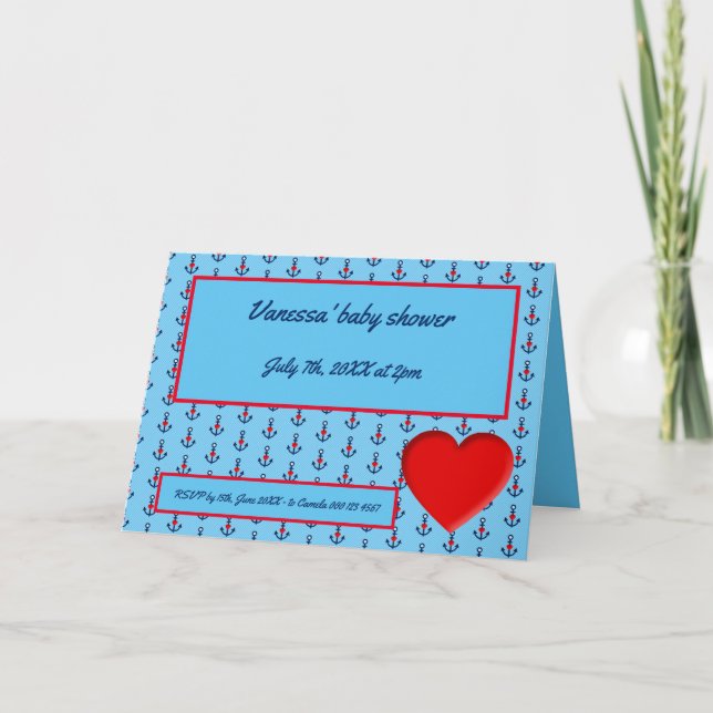 Seemannsblau Einladung (Vorderseite)