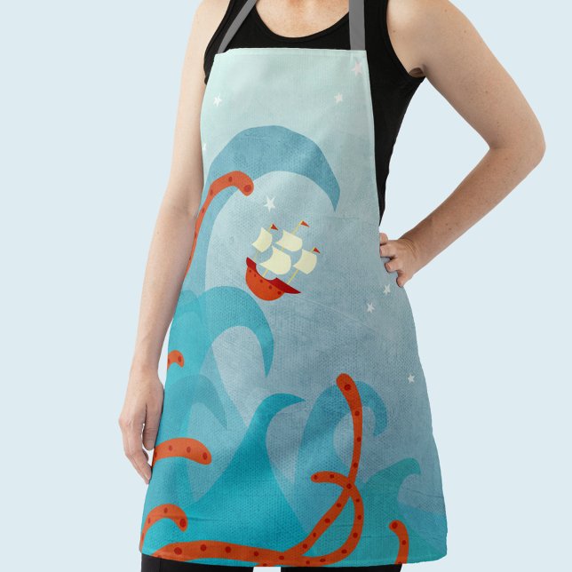 Seemannsschiff Schürze (Sailing boat sea monster fun apron)