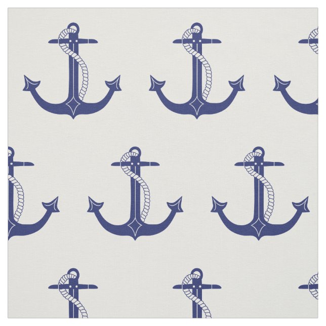 Seemarine-Blau-Anker-Muster Stoff (Muster)