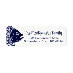 Seemarine-Blau-Fisch-Kopf-u. Familienname