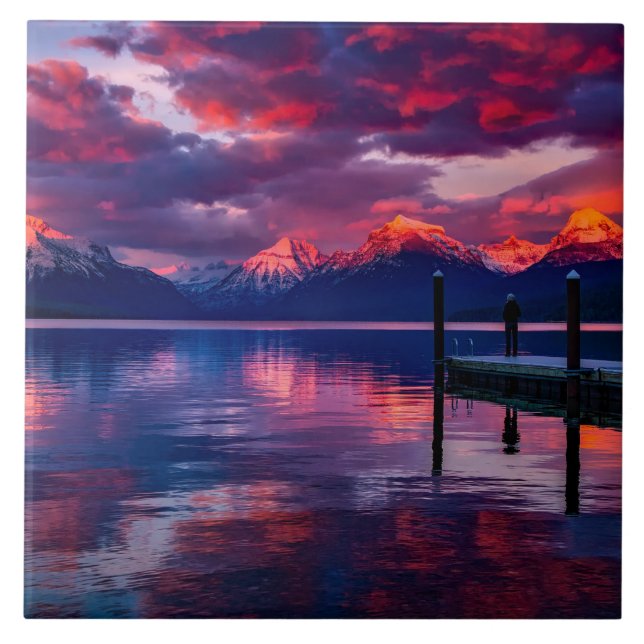 Seemcdonald-Landschaft Montana Fliese (Vorderseite)