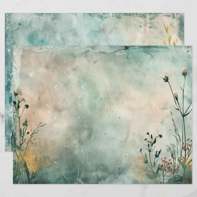 Seemeißer Junk Journal Scrapbook Paper (Vorne/Hinten)