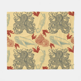 Seemonster-Illustration Fleecedecke