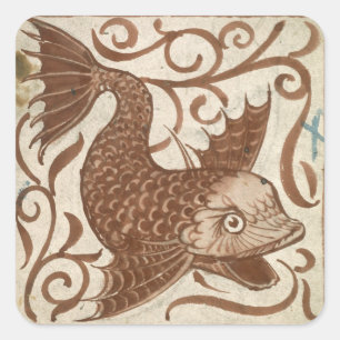 Seemonster (ohne Papier) Quadratischer Aufkleber