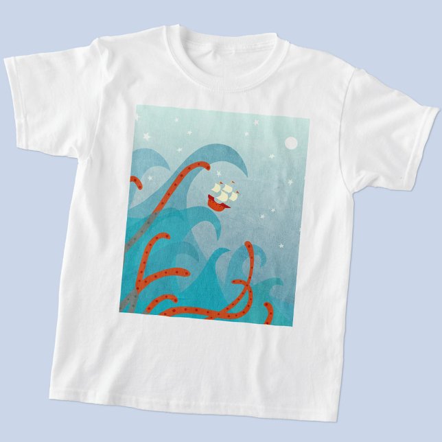 Seemonster T-Shirt (Sailing boat sea monster fun shirt)