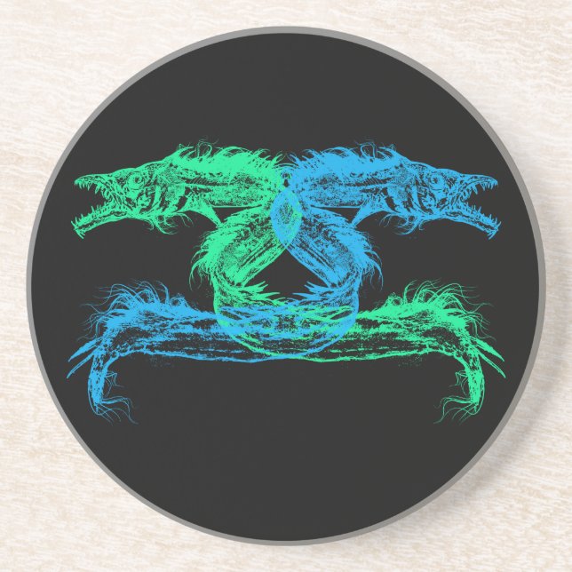 Seemonster wählen Ihre Hintergrundfarbe Getränkeuntersetzer (Vorne)