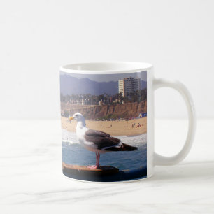 Seemöwe durch Santa Monica Strand Tasse