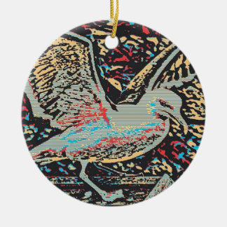 Seemöwe-Holzschnitt Keramikornament