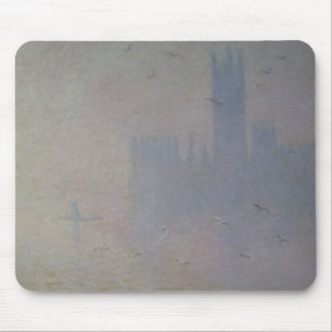 Seemöwen Claude Monets   über Häusern des Mousepad