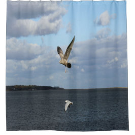 Seemöwen im Flug Duschvorhang