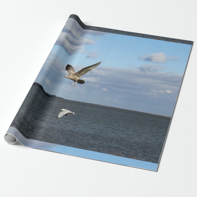 Seemöwen im Flug Geschenkpapier (Ungerollt)
