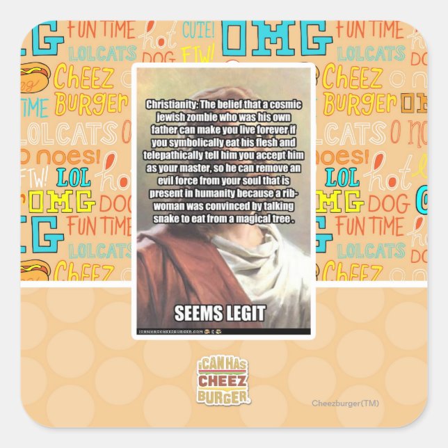 Seems Legit Quadratischer Aufkleber (Vorderseite)