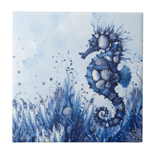 Seemuscheln Seepferdchen Fliese