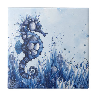 Seemuscheln Seepferdchen Fliese