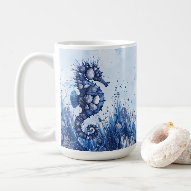 Seemuscheln-Seepferdchen Kaffeetasse (Mit Donut)