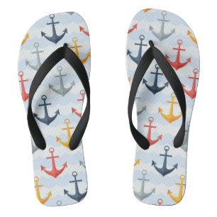 Seemuster mit Ankern Flip Flops